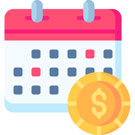 Salary fiscal time and date schedule icon