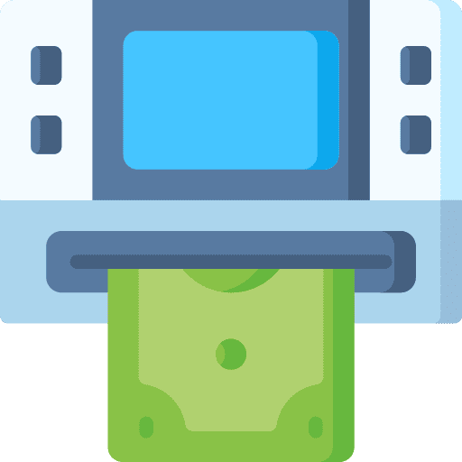 Atm business and finance atm cash withdrawal icon