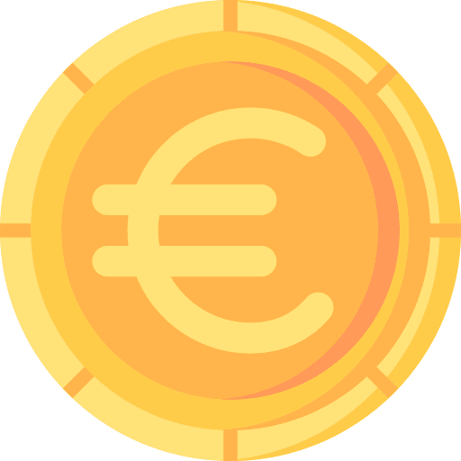 Euro business and finance euro coin icon