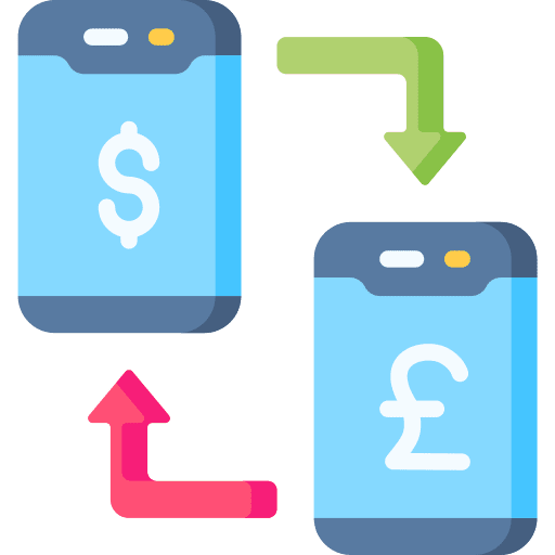 Exchange electronics currency mobile phone icon