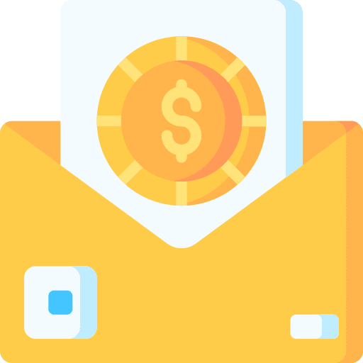 Mail salary communications dollar icon