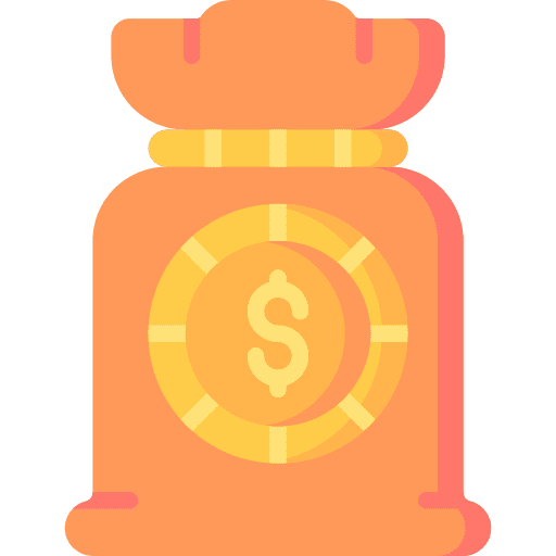 Money bag profit business and finance currency icon
