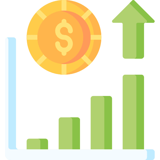 Profit bar chart business and finance growth icon