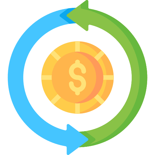Return dollar cash return icon