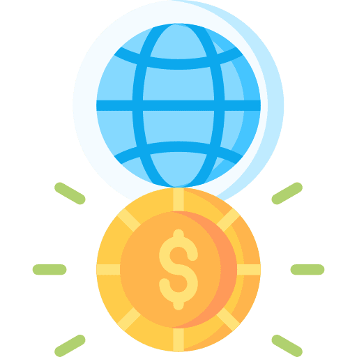 Online payment earth grid money online payment icon