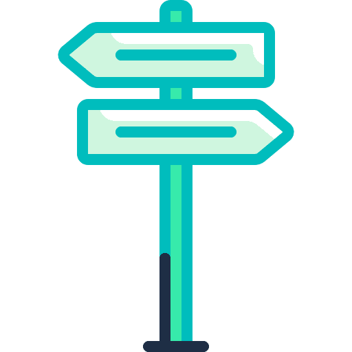Post sign wayfinding directional sign post icon