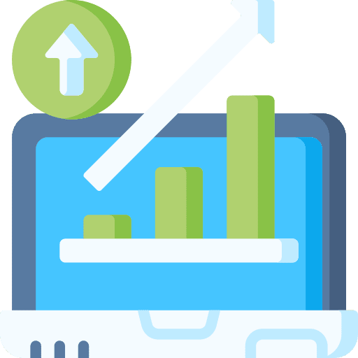 Profit statistic computer analysis icon