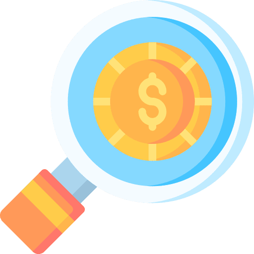 Search magnifying glass magnifier investment icon
