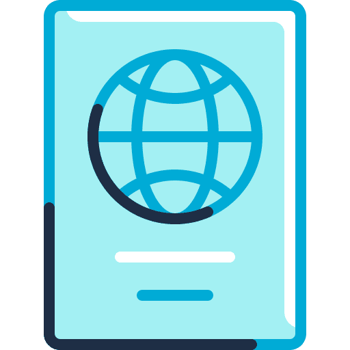 Passport document flight travel icon Passport document flight travel icon