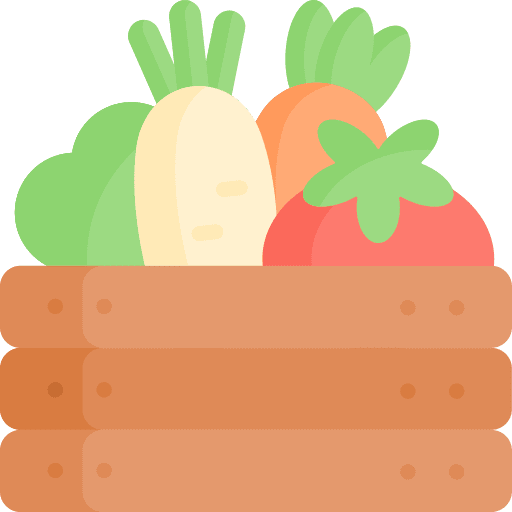 Crate farming and gardening fruit vegetables icon