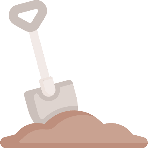 Shovel construction tool digging equipment icon