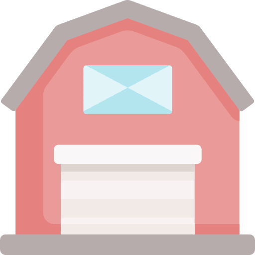 Barn warehouse farming and gardening farm house icon Barn warehouse farming and gardening farm house icon