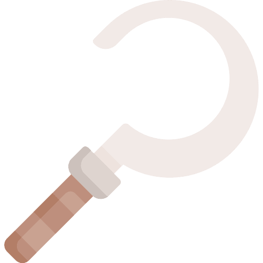 Sickle farming and gardening sickle tool icon Sickle farming and gardening sickle tool icon
