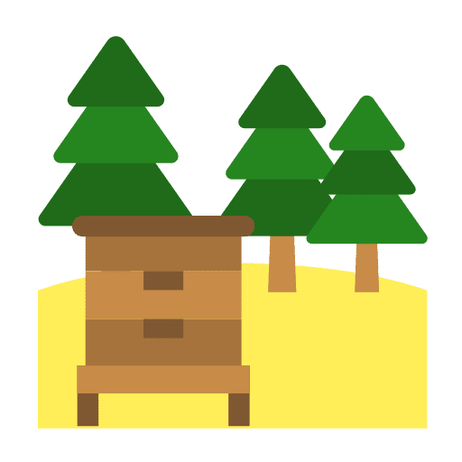 Apiary farming and gardening bees honey icon