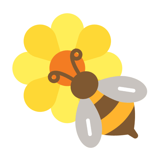 Bee flower fly wings icon