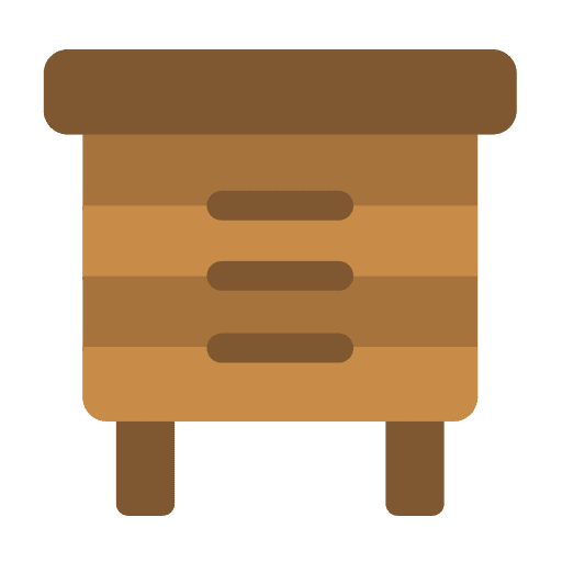 Bee hive farming and gardening honeycomb farm icon