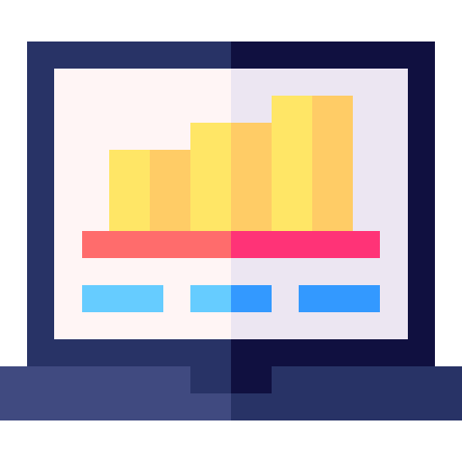 Analytics statistics report computer business and finance icon