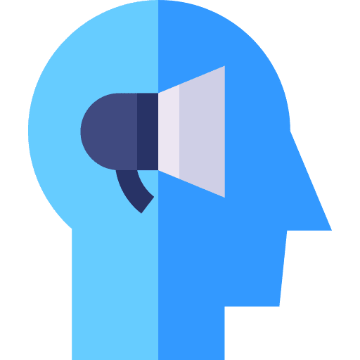 Speaker mind advertisement head icon Speaker mind advertisement head icon
