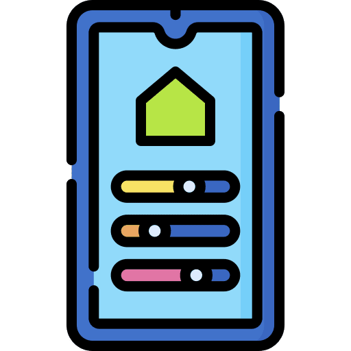 Smart home mobile application smartphone smart home icon Smart home mobile application smartphone smart home icon