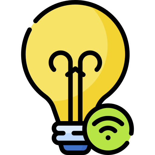 Smart light domotics electronic device light bulb icon