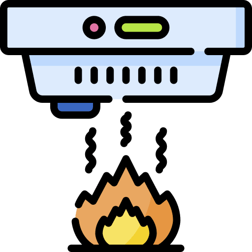 Smoke detector fire extinguisher fire alarm electronics icon Smoke detector fire extinguisher fire alarm electronics icon