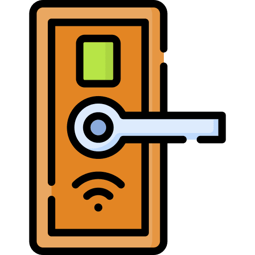 Door knob smart home domotics smart key icon Door knob smart home domotics smart key icon