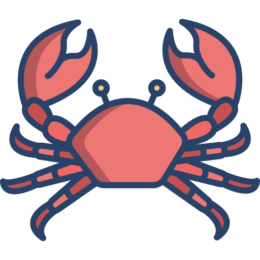 Crab summer aquarium crabs icon
