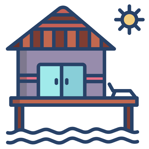 Resort beach hotel holidays icon Resort beach hotel holidays icon