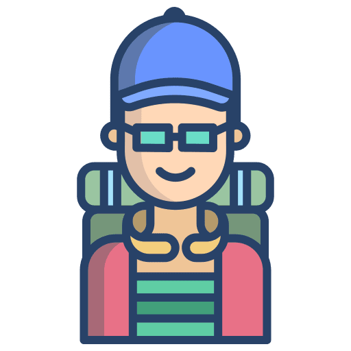 Tourist man hat foreigner icon Tourist man hat foreigner icon