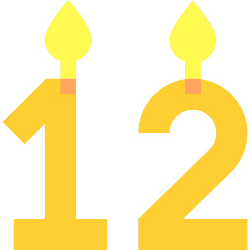 Candle age number candle icon