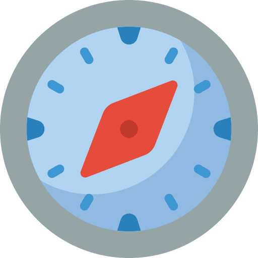 Compass direction location travel icon