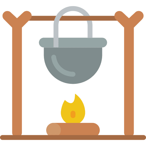 Cooking pot firewood flame holidays icon