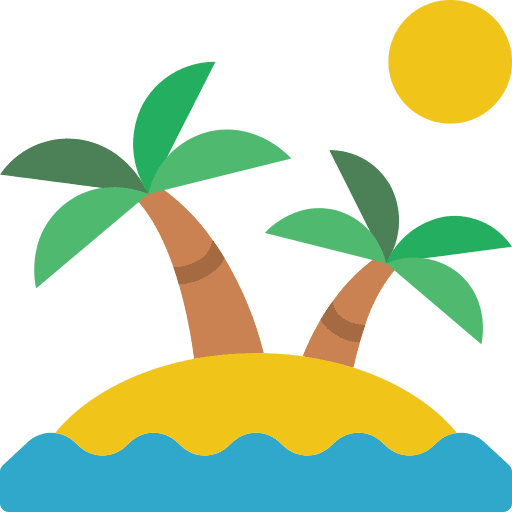 Island summer scenery beach icon