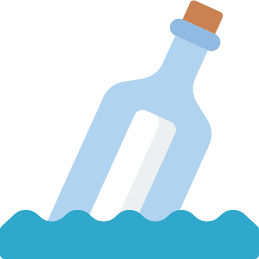 Message in a bottle water communications sea icon