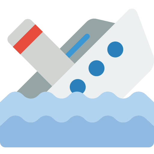 Shipwreck transportation pirate sinking icon