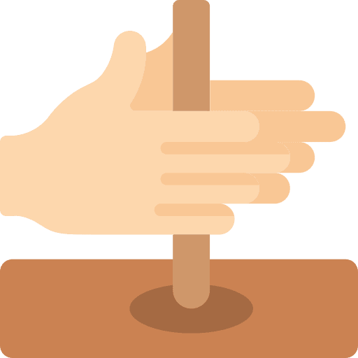 Fire hand gesture flame stick icon