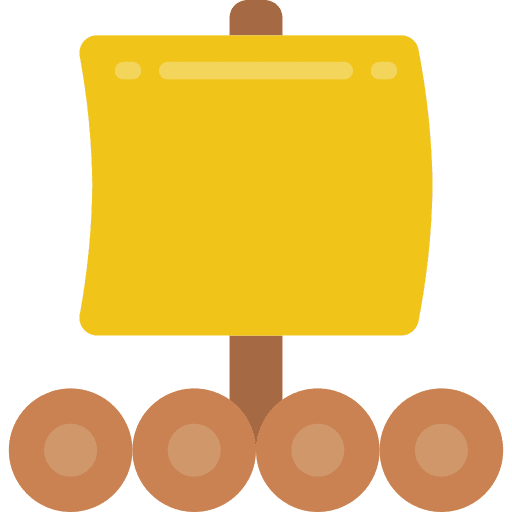 Raft boat ship sail icon