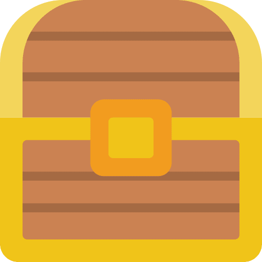 Treasure chest antique gold treasure icon