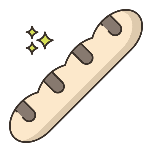 Baguette food and restaurant bakery handmade icon