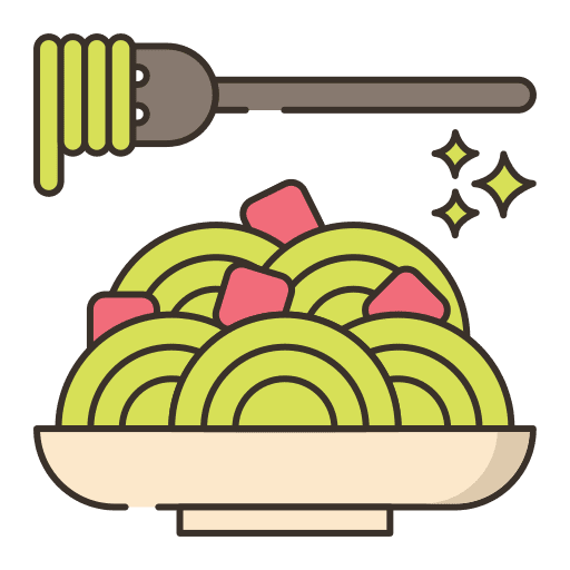 Pasta carbonara dish gastronomy icon