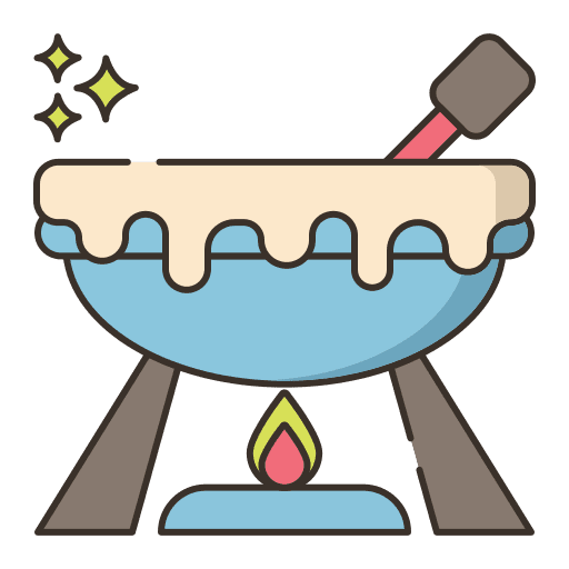 Fondue cheese pot swiss icon