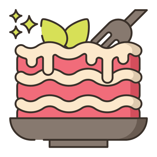 Lasagna lasagna mediterranean fork icon
