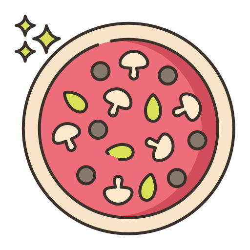 Pizza dough italian food gastronomy icon