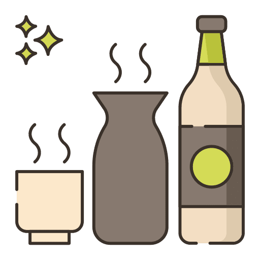 Sake food and restaurant sake alcohol icon