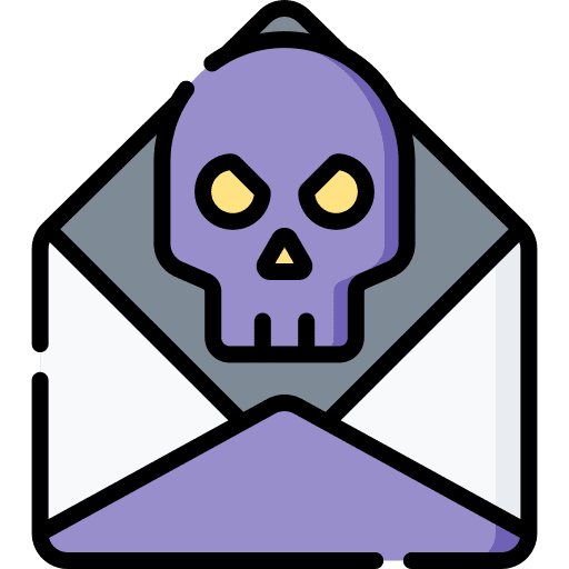 Email skull communications virus icon