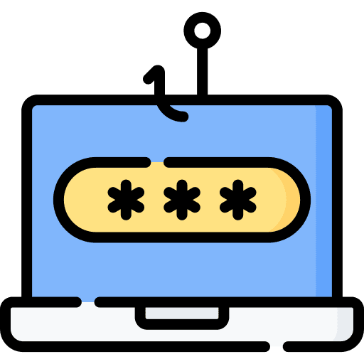 Phishing laptop password technology icon