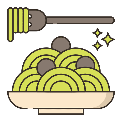 Spaghetti meatballs healthy food food and restaurant icon