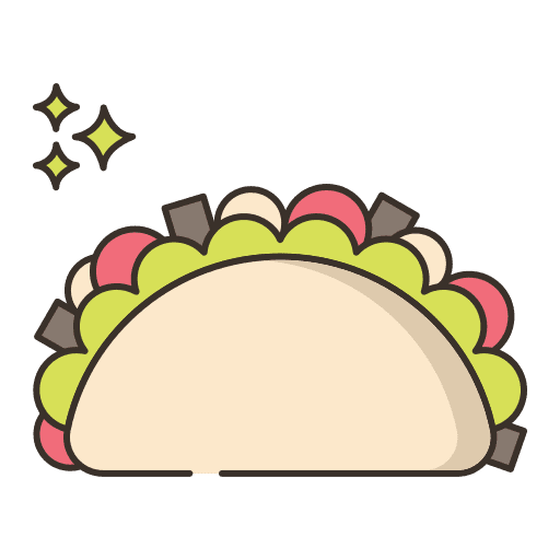 Taco salad traditional mexican food icon