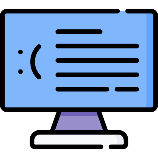 Blue screen technology interface monitor icon Blue screen technology interface monitor icon