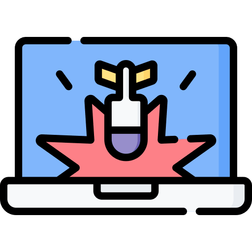 Ddos computer virus attack icon Ddos computer virus attack icon